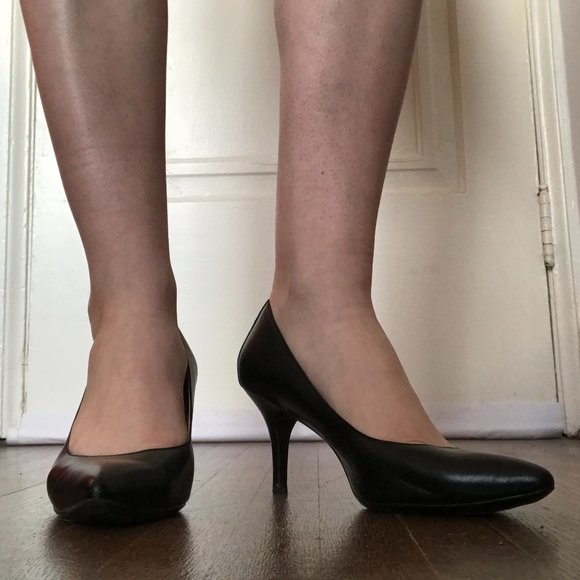 Calvin Klein Nadine Black Leather Heels - Picture 1 of 6